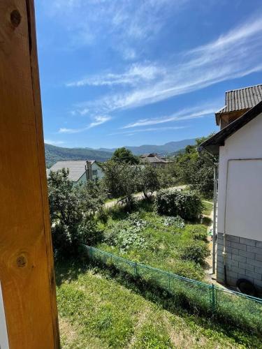 a view of a yard from a house at Svitlyachok in Yaremche