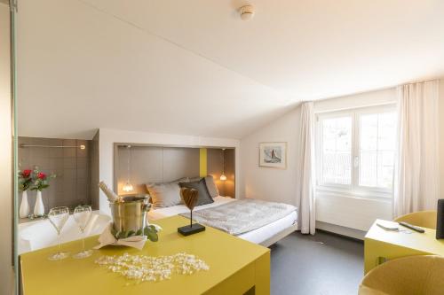 Postel nebo postele na pokoji v ubytování Hotel Restaurant Sternen