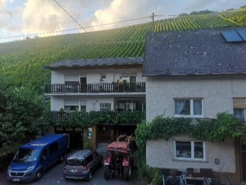 a house with cars parked in front of it at Gästehaus Bautz in Enkirch