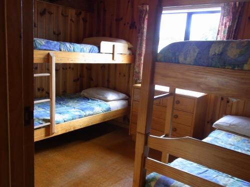 Bunk bed o mga bunk bed sa kuwarto sa Ossies Motels and Chalets