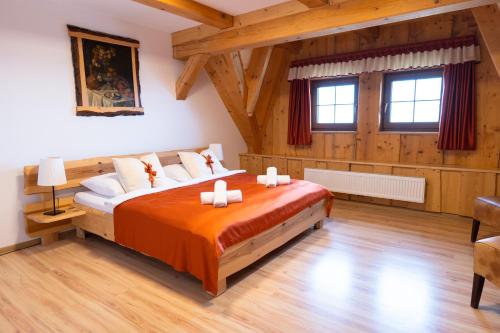 Postel nebo postele na pokoji v ubytování Chata Emil Zatopek - Maraton - Lysa Hora