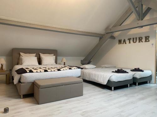 Katil atau katil-katil dalam bilik di Chambre d'Hotes La Chaiserie