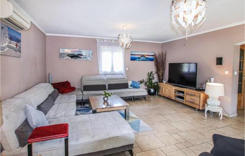 Μια τηλεόραση ή/και κέντρο ψυχαγωγίας στο Nice Home In Les Angles With Wifi