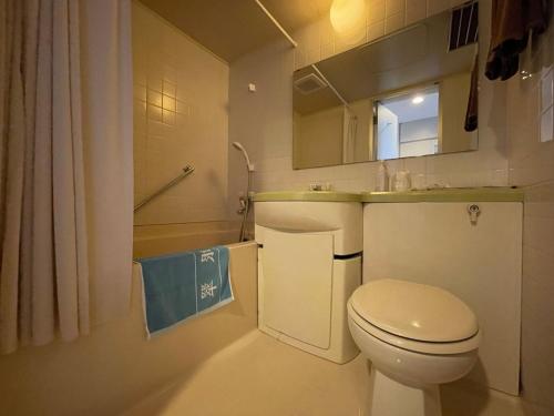 a small bathroom with a toilet and a sink at Hotel Ginsui - Vacation STAY 58206v in Kanayama