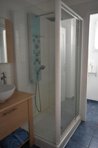 Koupelna v ubytování villa classée 4 étoiles avec piscine et boulodrome