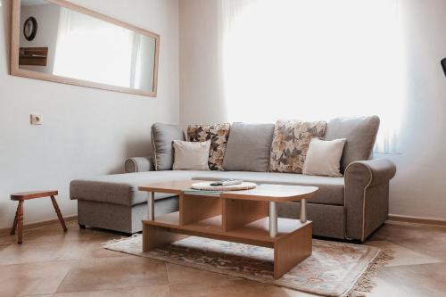 a living room with a couch and a coffee table at Zicka plaza in Kraljevo