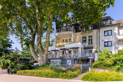 a large building with a tree in front of it at Hotel Kleiner Riesen in Koblenz