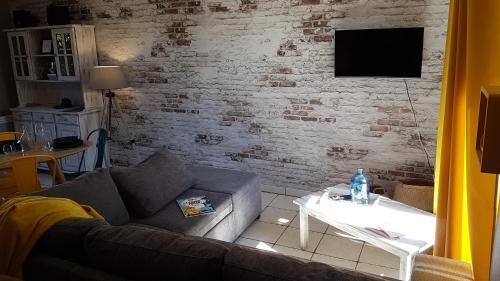 TV a/nebo společenská místnost v ubytování Gites de la Bonaudrie