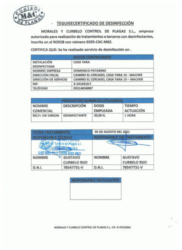 a document showing the required documents for a vehicle at Casa Tara - 5 bedroom, 4 bathroom villa with private pool in Mácher