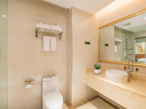 Vienna Hotel Zhengzhou Airport tesisinde bir banyo