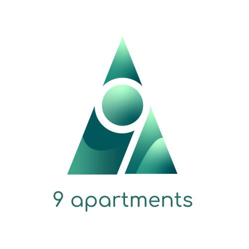 a letter eco logo with leaf green at 9 apartments in Jagodina
