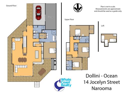 a floor plan and a plan of a villa at Dollini Ocean Unit 1 in Dalmeny