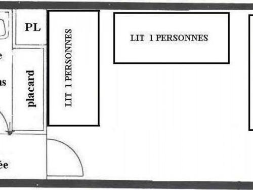 Studio La Plagne, 1 pièce, 3 personnes - FR-1-455-98の見取り図または間取り図