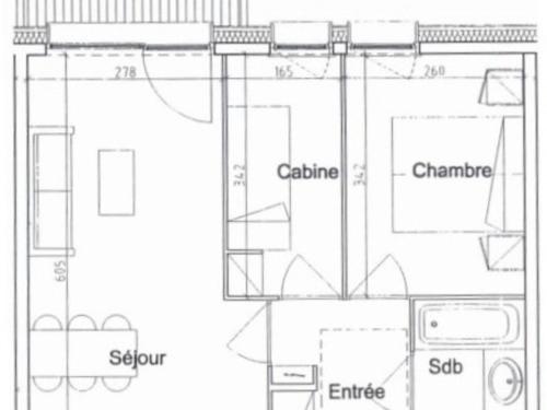 Appartement La Plagne, 3 pièces, 6 personnes - FR-1-455-5の見取り図または間取り図