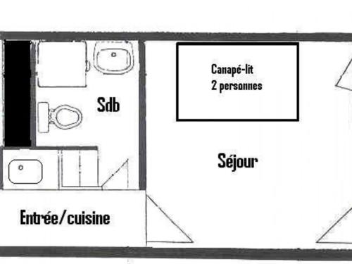 Studio La Plagne, 1 pièce, 2 personnes - FR-1-455-49の見取り図または間取り図