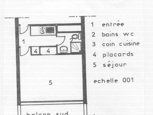 Studio La Plagne, 1 pièce, 4 personnes - FR-1-455-87の見取り図または間取り図