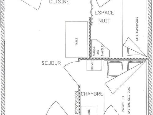 Appartement Plagne Soleil, 2 pièces, 4 personnes - FR-1-455-120の見取り図または間取り図