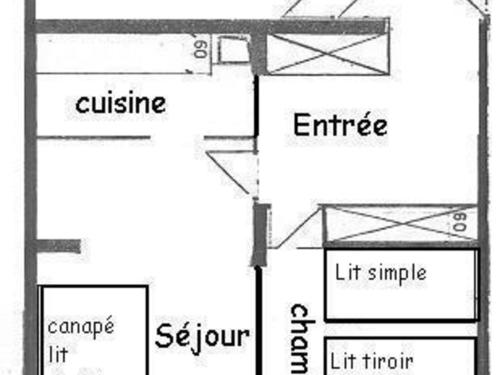 Appartement La Plagne, 3 pièces, 7 personnes - FR-1-455-3の見取り図または間取り図