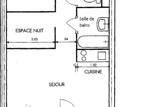 Appartement Plagne Soleil, 2 pièces, 4 personnes - FR-1-455-82の見取り図または間取り図