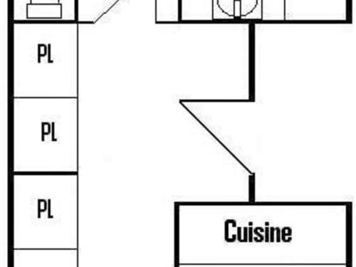 Appartement La Plagne, 3 pièces, 6 personnes - FR-1-455-95の見取り図または間取り図