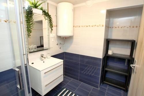 Koupelna v ubytování Apartmaji na hribu nad Portorožem - Hilltop Apartments Overlooking Portorož