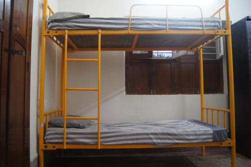 a couple of bunk beds in a room at Cornerbunker in Mysore