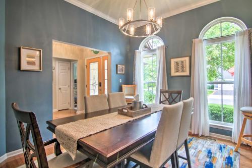 a dining room with a table and chairs at 5 Mi to Bethany Beach Chic Home with Grill! in Ocean View