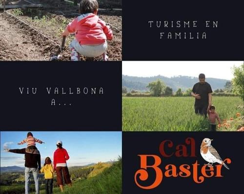 a collage of pictures of people in a field at Cal Baster in Vallbona de les Monges