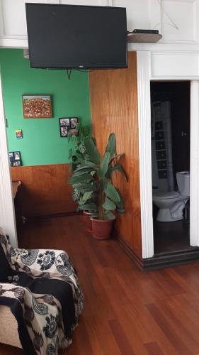 Istumisnurk majutusasutuses Hostal Dinamarca