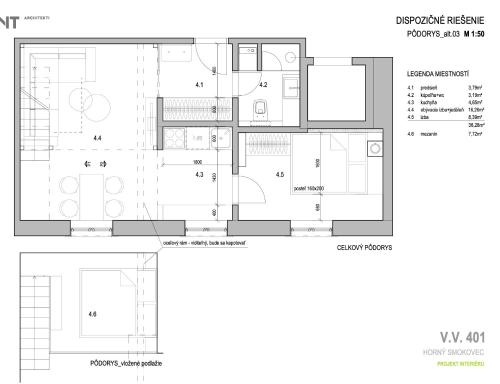 The floor plan of Vila Vlasta Apt. #401