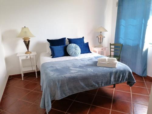 Un pat sau paturi într-o cameră la Casa na Serra 2, Sabugueiro