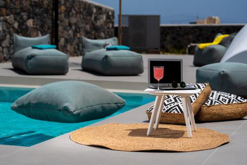 Area soggiorno di Modern Dome Homes Of Santorini