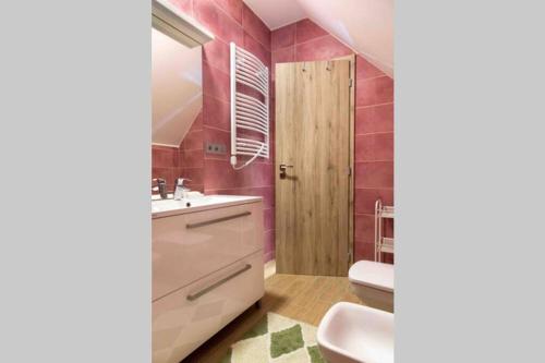 A bathroom at Stay Veszprèm, modern city center flat