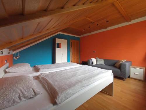 Postel nebo postele na pokoji v ubytování Vila Bělá pod Pradědem