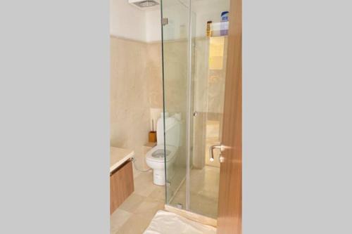 Koupelna v ubytování Cosy Duplex, dans résidence avec piscine