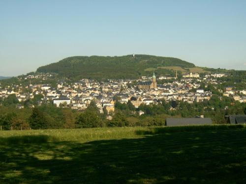 a view of a city from a hill at Ferienwohnung Estel in Bärenstein