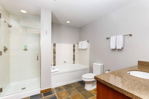ein Badezimmer mit einem WC, einer Badewanne und einem Waschbecken in der Unterkunft Capitol Peak 3209 in Snowmass Village