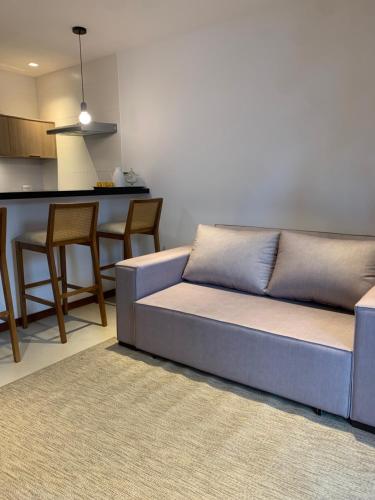 Posezení v ubytování Maraú Beach House Flat 107 pé na areia - Dreamland Apart Taipú de Fora Barra Grande-BA