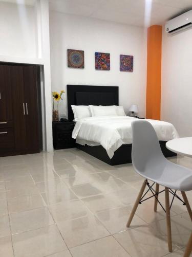 Katil atau katil-katil dalam bilik di Hotel boutique turquesa