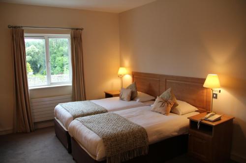a hotel room with a bed and a window at Deebert House Hotel in Kilmallock