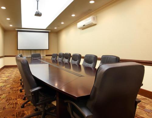 a conference room with a long table and chairs at Holiday Inn Express & Suites Deer Park by IHG in Deer Park