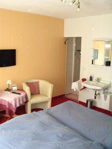 Televisyen dan/atau pusat hiburan di Bio-Hotel Zum Forsthaus