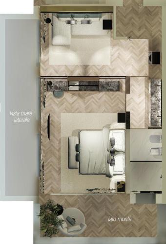 a rendering of a floor plan of a house at Hotel Ambasciatori in Riccione