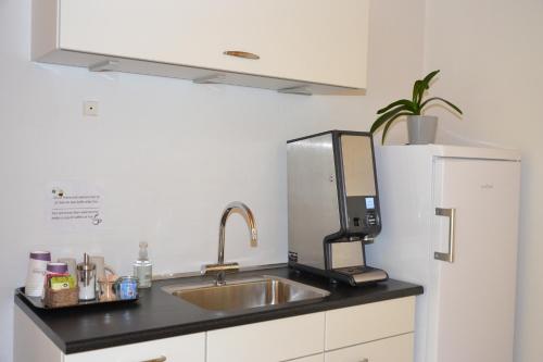 Kuchyň nebo kuchyňský kout v ubytování Dalby Hotel