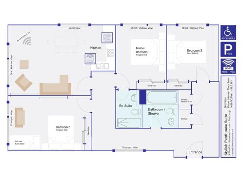 Κάτοψη του Stylish Penthouse Suite