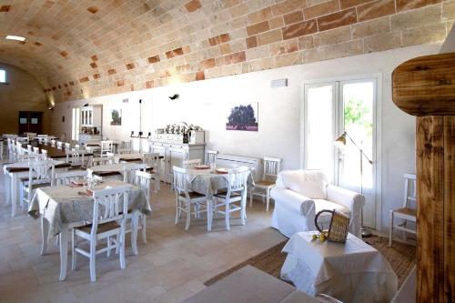 Reštaurácia alebo iné gastronomické zariadenie v ubytovaní Masseria Stellato