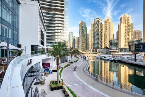 a city with a lot of tall buildings at Crowne Plaza Dubai Marina, an IHG Hotel in Dubai