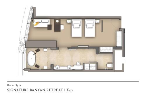 a floor plan of a small apartment at Banyan Tree Kuala Lumpur in Kuala Lumpur