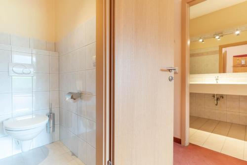 a bathroom with a toilet and a sink at Apart & Suiten Hotel WEIDEN in Schladming