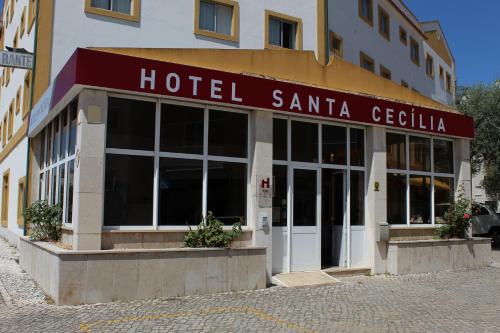 a hotel santa cecilia on a street at Hotel Santa Cecília in Fátima